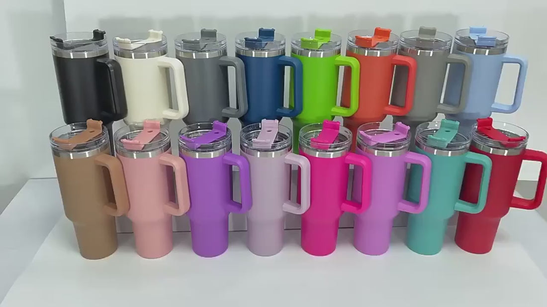 PowerMug™ insulated travel mug with premium straw – leakproof, BPA-free, keeps drinks hot or cold